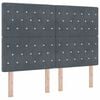 vidaXL LED Hoofdbord Donkergrijs Fluweel