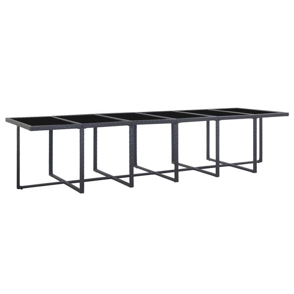 vidaXL 17-delige Tuinset met kussens poly rattan zwart