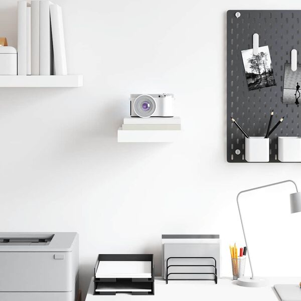 vidaXL Wandschap zwevend 23x23,5x3,8 cm MDF hoogglans wit