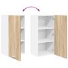 vidaXL Hangkast Sonoma Eik en Wit 40 x 31 x 80 cm Bewerkt hout