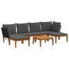 vidaXL 7 st Massief acaciahout & touw Naturel