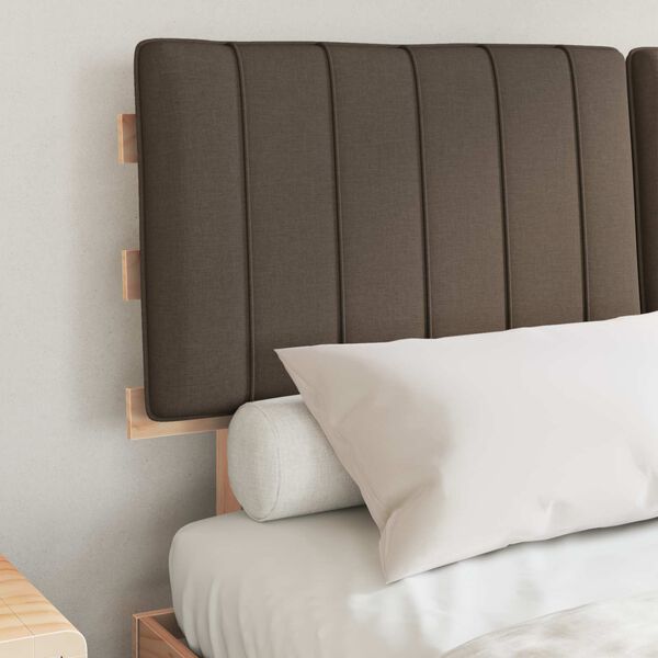 vidaXL Bedframe met Gevoerd Hoofdgedeelte Taupe 140 x 190 cm