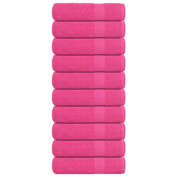 vidaXL Badhanddoeken FROGN 10 st 100x150 cm 360 g/m&sup2; roze