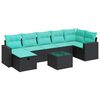 vidaXL 8-delige Loungeset met kussens poly rattan zwart