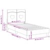 vidaXL Bedframe voor kinderen met hoofdbord Lichtgrijs 80 x 160 cm