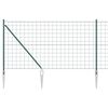 vidaXL Euro-hek met grondpennen 10 x 1,4 m PVC-Coated Staal Groen Mesh