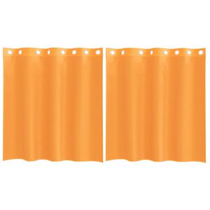 vidaXL Gordijnen voile met doorvoertules 2 st 140x140 cm oranje