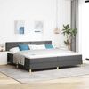 vidaXL Boxspring bed met matras Donkergrijs 200 x 200 cm Stof