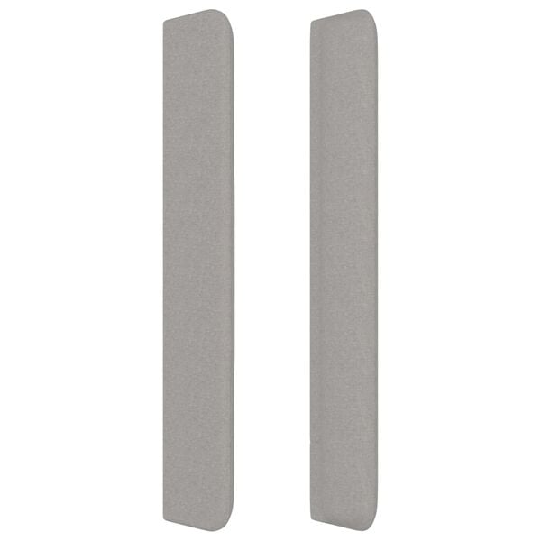 vidaXL Hoofdbord met randen 183x16x118/128 cm stof lichtgrijs