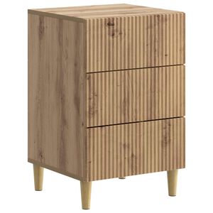 vidaXL Nachtkastje Artisanaal eiken 43 x 41 x 66,5 cm Bewerkt hout