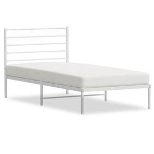 vidaXL Bedframe met hoofdbord metaal wit 100x190 cm