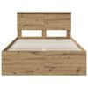 vidaXL Bedframe Ambachtelijk eiken 120 x 190 cm Bewerkt hout