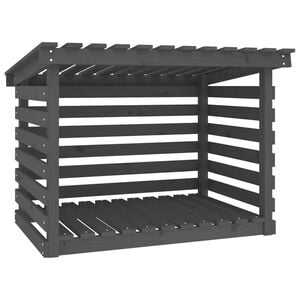 vidaXL Haardhoutrek 108x73x79 cm massief grenenhout grijs