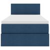 vidaXL Opbergbed met LED met matras met LED Blauw 90 x 190 cm Stof