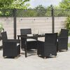 vidaXL Tuin eettafelset 5 pcs Zwart poly rattan