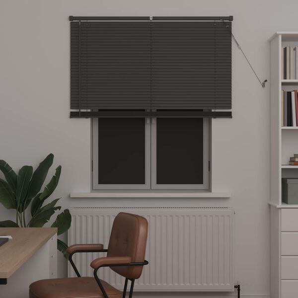 vidaXL Venetiaanse Blind Verstelbaar Zilvergrijs 150 x 120 cm PVC