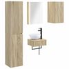 vidaXL Badkamermeubelset 5 pcs Sonoma Eiken Bewerkt hout en glas