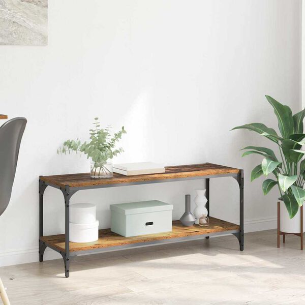 vidaXL TV-kast Oud Hout 100x33x41cm Gemonteerd hout en ijzer