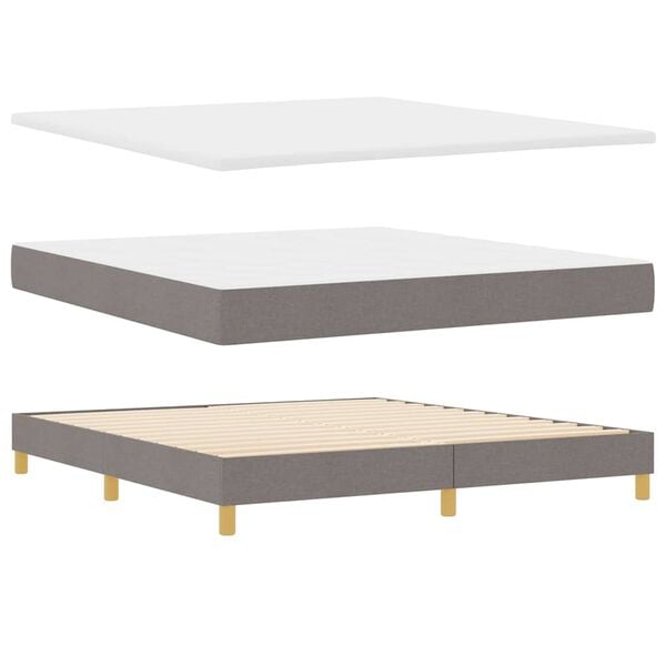 vidaXL Boxspringbed met matras Taupe 200 x 180 cm Polyester