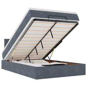 vidaXL Bed poef met matras 120x190 cm fluweel donkergrijs