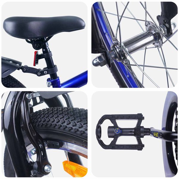 vidaXL Kinderfiets 20 Inch voor 6-11 jaar oud Blauw Zwart