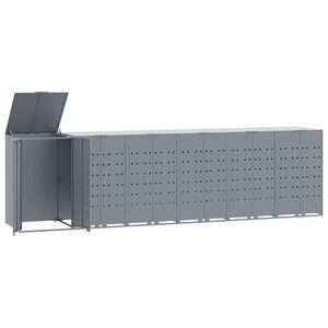 vidaXL Containerberging voor 6 containers 414x79x117 cm staal grijs