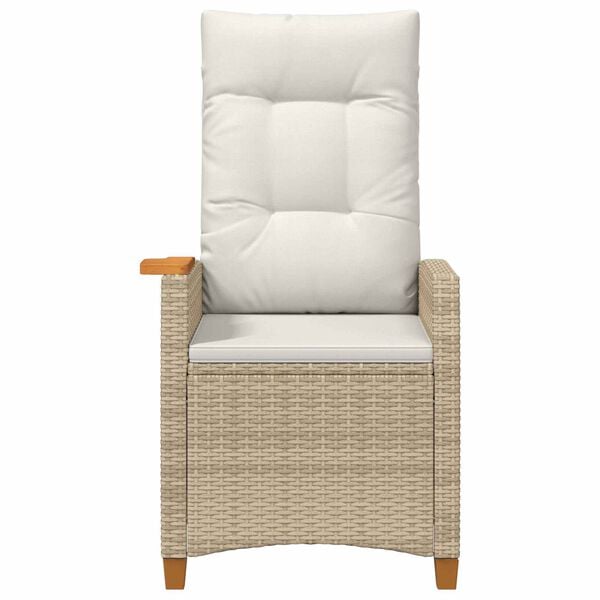 vidaXL Verstelbare stoel met theeplaat 62 x 64 x 112 cm poly rattan