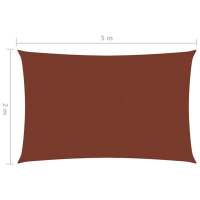 vidaXL Zonnescherm rechthoekig 2x5 m oxford stof terracottakleurig