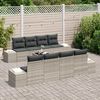 vidaXL Tuin Sofa Set met kussen 7 pcs Lichtgrijs poly rattan