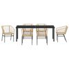 vidaXL Tuin Eetset 7 pcs Bruin poly rattan