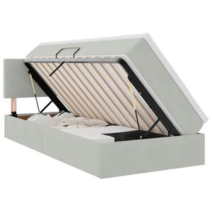 vidaXL Opbergbed met LED met matras Lichtgrijs 90 x 200 cm Fluweel