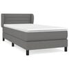 vidaXL Boxspring met matras stof donkergrijs 90x200 cm