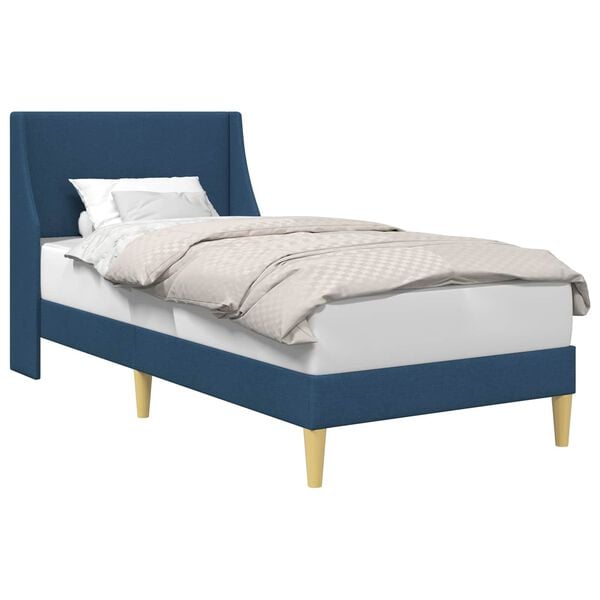 vidaXL Bedframe met hoofdeinde Blauw 90 x 200 cm Stof