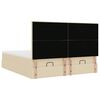 vidaXL Ottoman bed met matrassen en LED's 180x200cm stof cr&egrave;mekleurig