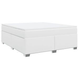 vidaXL Boxspring met matras kunstleer wit 180x200 cm