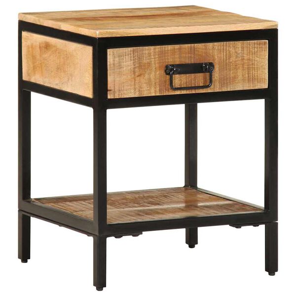 vidaXL Nachtkastje met lade Bruin 40 x 35 x 50 cm Massief mangohout