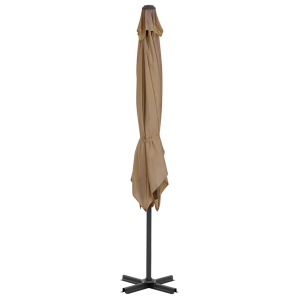 vidaXL Parasol met draagbare voet taupe