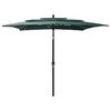 vidaXL Parasol 3-laags met aluminium paal 2,5x2,5 m groen