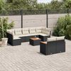 vidaXL 10-delige Loungeset met kussens poly rattan zwart