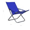 vidaXL Strandstoelen 2 st inklapbaar stof blauw