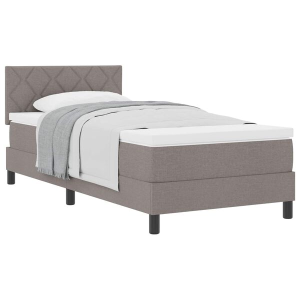 vidaXL Boxspringbed met matras met hoofdeinde Taupe 90 x 190 cm Stof
