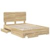 vidaXL Bedframe met hoofdeinde Sonoma Eiken 150 x 200 cm Bewerkt hout