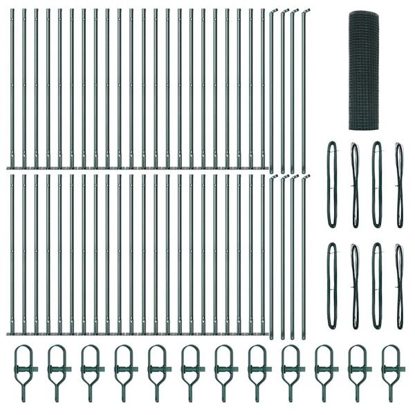 vidaXL Afrasteringspaal Groen 100 x 0,6 m (25 x 25 mm gaas)