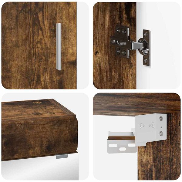 vidaXL Badkamermeubelset met plank TULUM Gerookt eiken Bewerkt hout