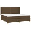 vidaXL Boxspring met matras en LED stof donkerbruin 200x200 cm