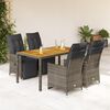 vidaXL 5-delige Bistroset met kussens poly rattan grijs