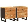 vidaXL Nachtkastje 2 st Bruin 40 x 33 x 46 cm Massief Mango Hout