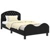 vidaXL Bedframe voor kinderen met hoofdbord Zwart 80 x 200 cm Fluweel