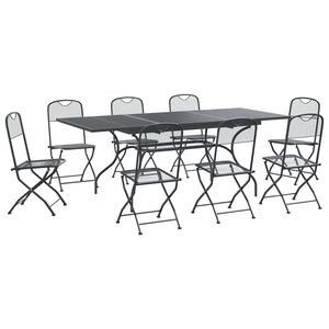 vidaXL Tuin eettafelset 9 st Antracietkleurig 212 x 90 x 76 cm