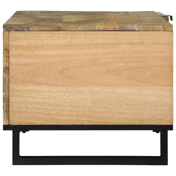 vidaXL Salontafel Bruin en zwart 80 x 50 x 40 cm Massief acaciahout